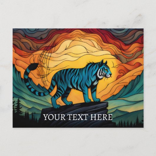 山の青い虎 ポストカード (正面)