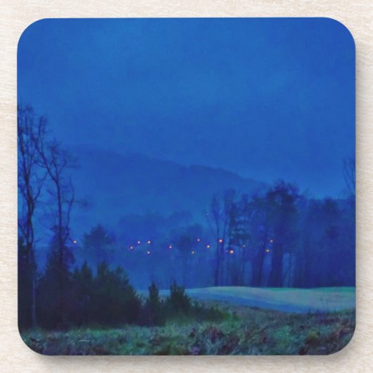 山の青い霧の中でキラキラ光 コースター (正面)