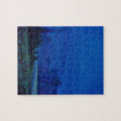 山の青い霧の中でキラキラ光 ジグソーパズル (横)