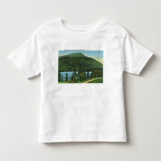 山の青いmt湖の眺め トドラーTシャツ (正面)