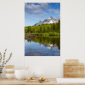 山の頂がビーバー池に反射する ポスター (キッチン)