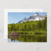 山の頂がビーバー池に反射する ポストカード (正面/裏面)