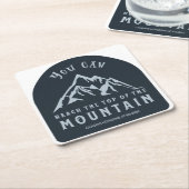 山の頂上に到達 スクエアペーパーコースター (アングル)