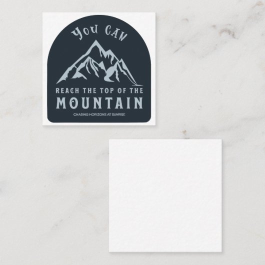 山の頂上に到達 スクエア名刺 (正面/裏面)