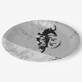 山の頂上 – 山バイクもしくは自転車に乗る人 ペーパープレート (アングル)