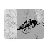 山の頂上 – 山バイクもしくは自転車に乗る人 マグネット (横)