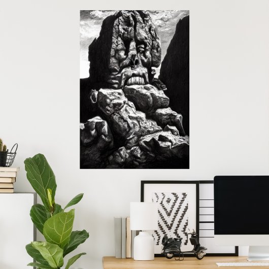 山の顔 | AIアートポスター ポスター (ホームオフィス)