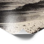 山の風景と抽象芸術サークル、黒 フォトプリント            (角)