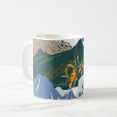 山の風景と野生のベリー。シームレスヴィンタグ コーヒーマグカップ (正面左)