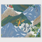 山の風景と野生のベリー。シームレスヴィンタグ ラッピングペーパー (フラット)