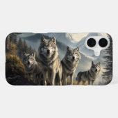 山の風景にウルフパック iPhoneケース (裏面横)