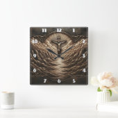 山の風景の上に威厳のある十字架 スクエア壁時計 (ホーム)