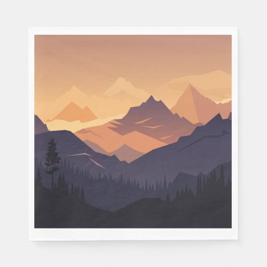 山の風景の冒険 スタンダードランチョンナプキン (正面)