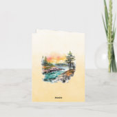 山の風景の聖句の秋 ノートカード (裏面)