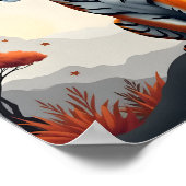 山の風景の虎 ポスター (角)