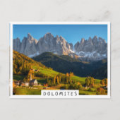 山の風景を持つ教会と村 ポストカード (正面)