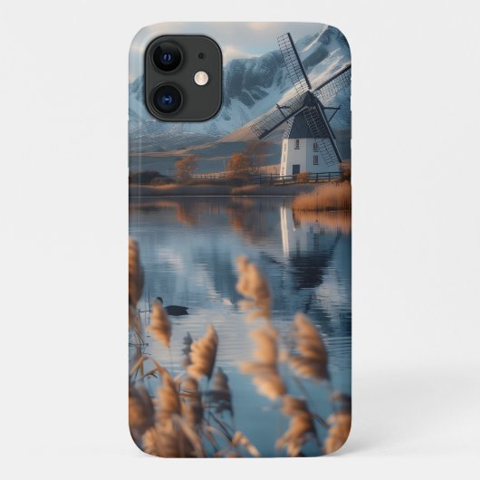 山の風景を持つ湖の風車 Case-Mate iPhoneケース (裏面)