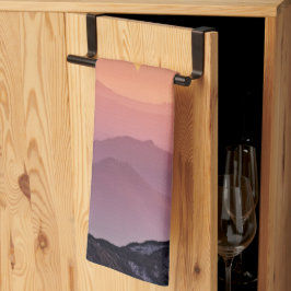 山の風景アットサンセット キッチンタオル