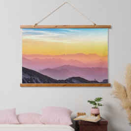 山の風景アットサンセット 吊り下げ型タペストリー
