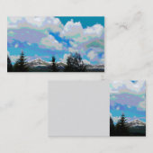 山の風景アートビジネスカードテンプレート 名刺 (正面/裏面)