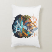 山の風景イラストレーション アクセントクッション (裏面(縦))