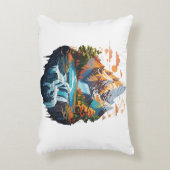 山の風景イラストレーション アクセントクッション (正面(垂直))