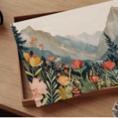 山の風景ワイルドフラワー絵を描の20x16インチ ポスター