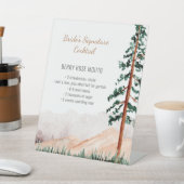 山の風景素朴花嫁シグネチャーカクテル 台座サイン (インサイチュ)