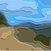 山の風景 キャンバスプリント