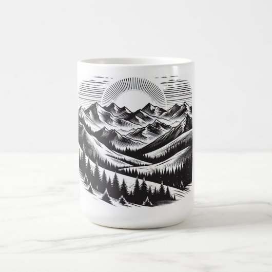 山の風景 コーヒーマグカップ (中央)