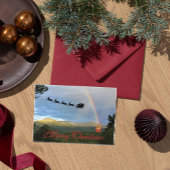 山の風景 サンタ クリスマス 虹 ギフト カード