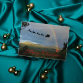 山の風景 サンタ クリスマス 虹 ギフト カード