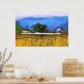 山の風景 ポスター (キッチン)