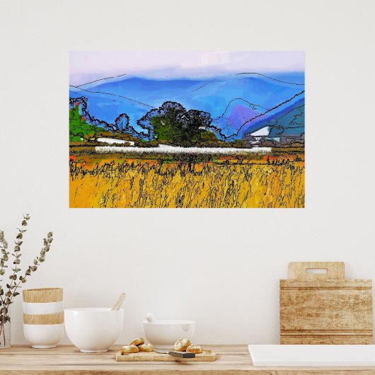 山の風景 ポスター (キッチン)