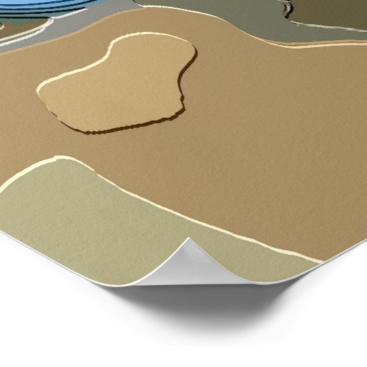 山の風景 ポスター (角)