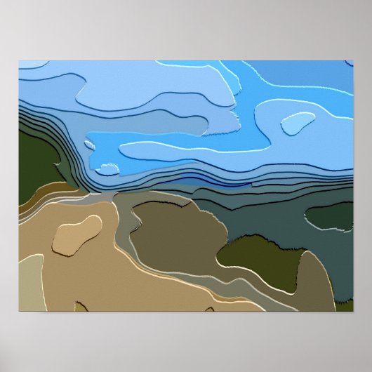 山の風景 ポスター (正面)