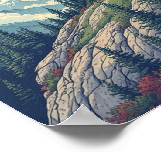 山の風景 ポスター (角)