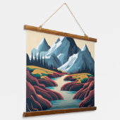 山の風景 吊り下げ型タペストリー (傾斜あり)