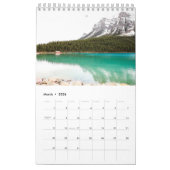 山の風景（小、白） カレンダー (3月 2026)