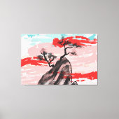 山の風景（木の影あり） キャンバスプリント (正面)