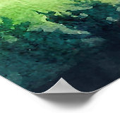 山の風景。水彩イラストレーション。 ポスター (角)