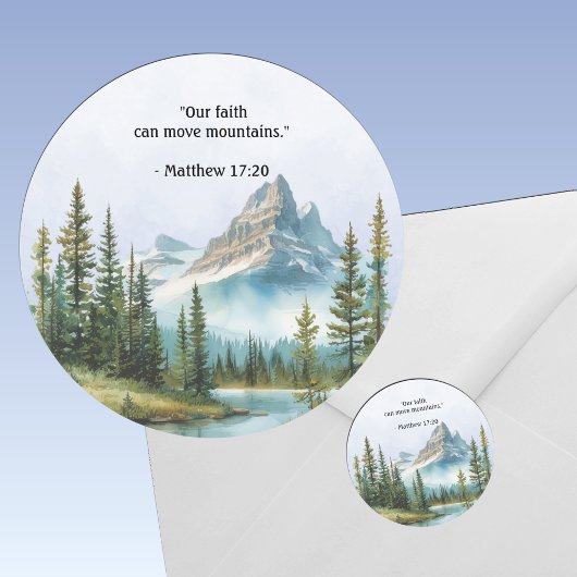 山の風景 聖書の詩 ブルーミスト ラウンドシール
