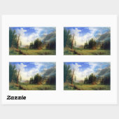 山の風景 長方形シール (シート)