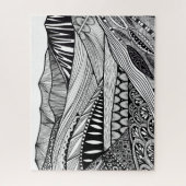 山の風景zen doodle色 ジグソーパズル (縦)