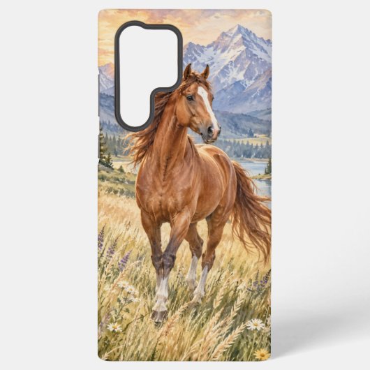 山の馬のスマホケース SAMSUNG GALAXYケース (裏面)