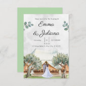 山の駆け結婚落ちカード招待状 招待状 (正面/裏面)