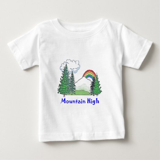 山の高いキャンプ ベビーTシャツ (正面)