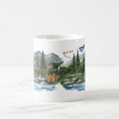 山の高い野生生物をパーソナライズ コーヒーマグカップ (中央)