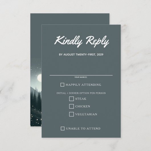 山の魔法食品の選択 出欠カード (正面/裏面)