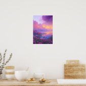 山の魔法、自然反射 ポスター (キッチン)